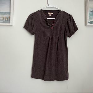 Lux Brown Button Up Soft Knit Shirt
